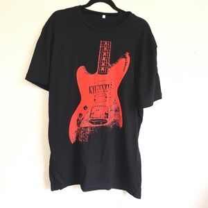 Nirvana Cotton Graphic Red Guitar Tee New Without Tag Size XL